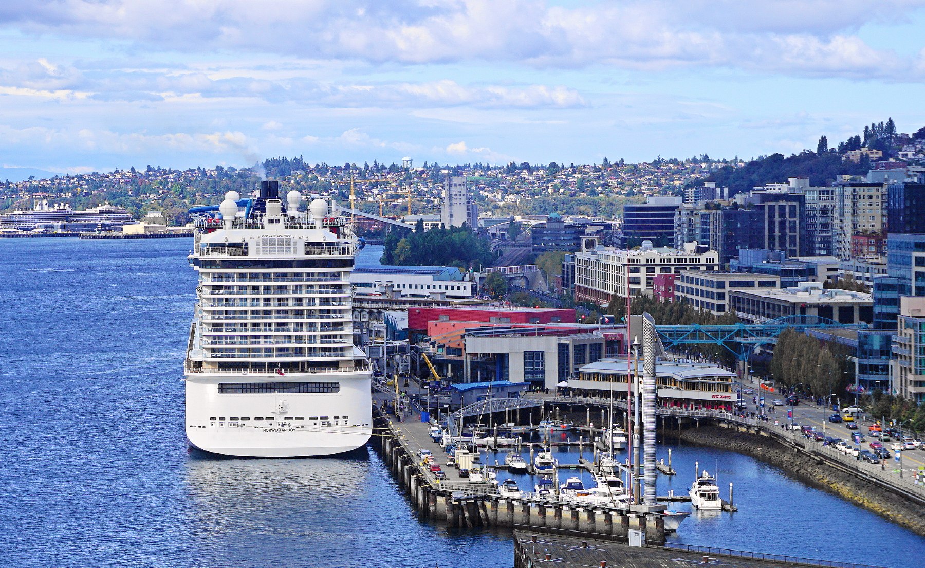 Norwegian Joy in Seattle cruise port Pier 66