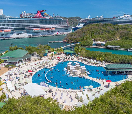 Carnival Cruise Line Opens New Pool Area at Isla Tropicale in Roatan Carnival's mangrove bay isla tropicale