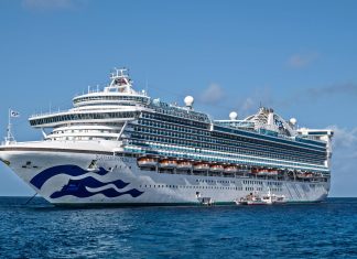Cruise Ship Caribbean Princess Loses Power on Way Back to Port Canaveral Caribbean Princess cruise ship in sea