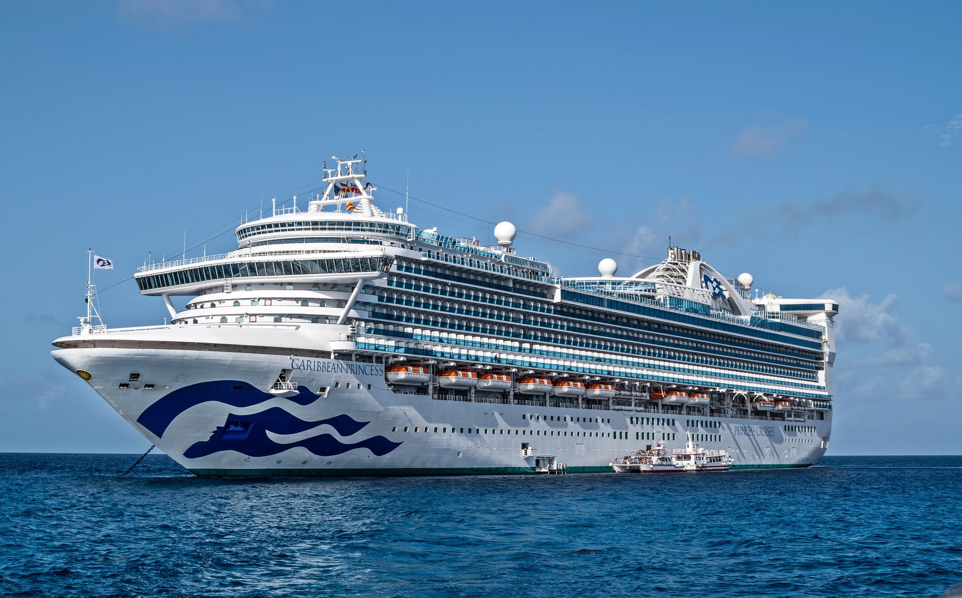 Caribbean Princess cruise ship in sea