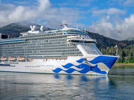 Discovery Princess cruise ship in Juneau Alaska