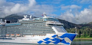 Discovery Princess cruise ship in Juneau Alaska