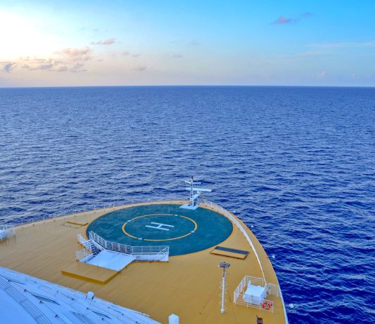 cruise ship forward now and helicopter pad