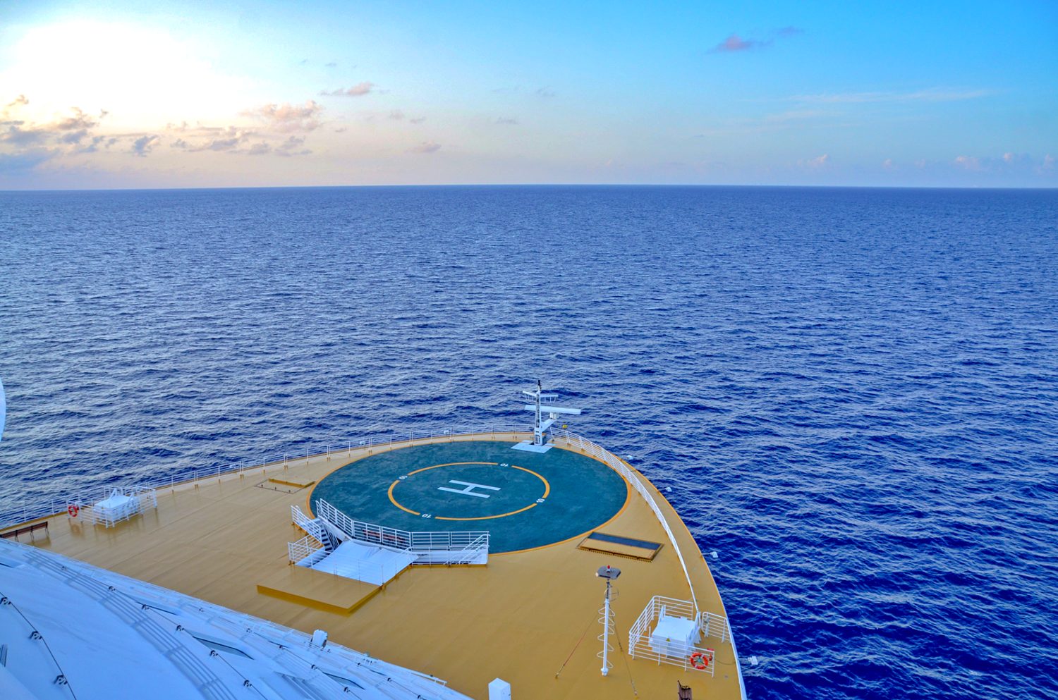 cruise ship forward now and helicopter pad