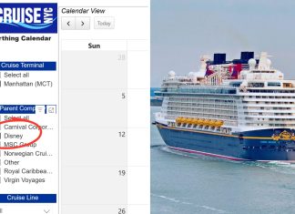 NYC cruise port schedule and Disney Cruise Line
