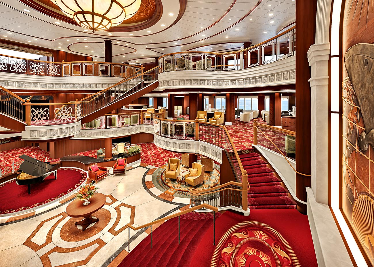 The remodeled Grand Lobby on Queen Victoria