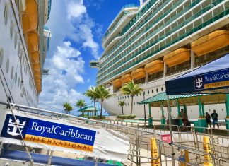 Royal Caribbean Cococay pier two ships docked