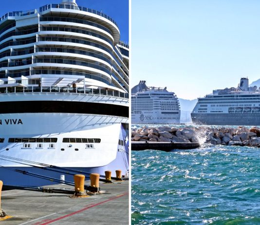 Norwegian Viva in Corfu Greece breaks mooring lines