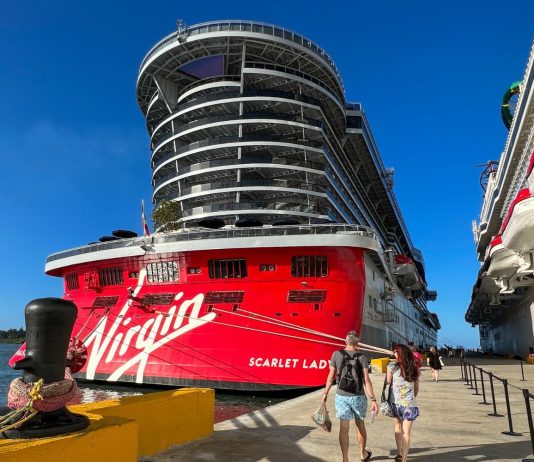 Scarlet Lady cruise ship in port