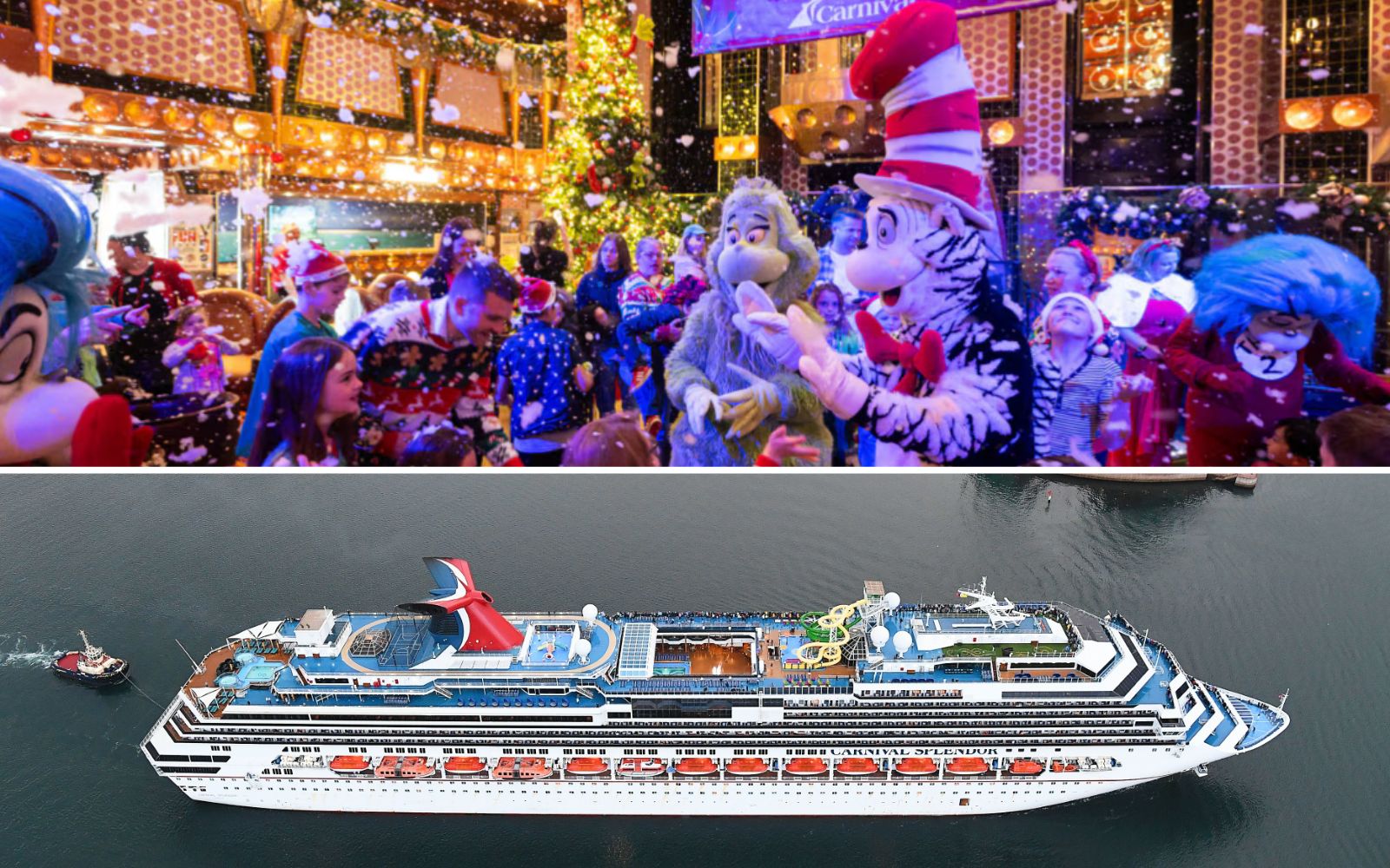 Carnival Splendor and Grinchmas celebrations on board.