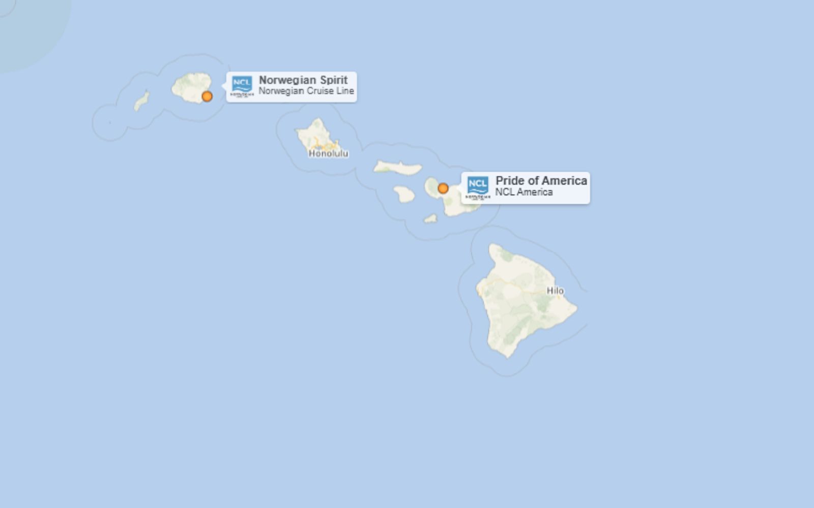 Norwegian Spirit and Pride of America in Hawaii