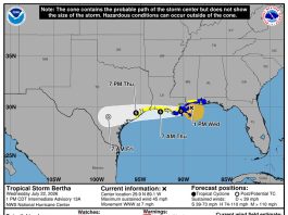 Carnival Cruise Line Eyeing Tropical Storm Bertha for Tomorrow’s Sailing Tropical Storm Bertha
