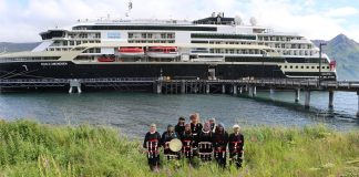 Alutiiq Dancers and cruise ship