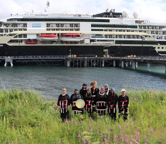 Alutiiq Dancers and cruise ship