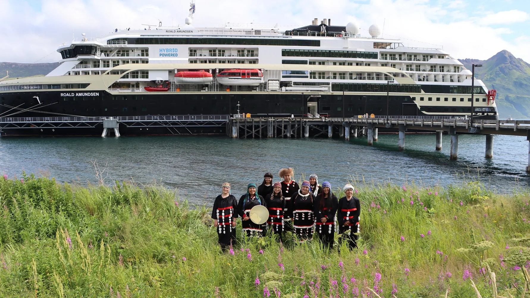 Alutiiq Dancers and cruise ship