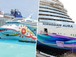 Norwegian ships leaving and being added