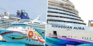 Norwegian ships leaving and being added