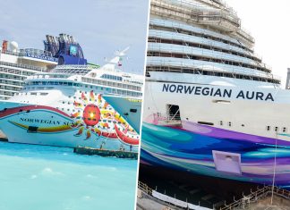 Norwegian ships leaving and being added