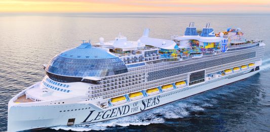 Legend of the Seas, the newest cruise ship from Royal Caribbean.