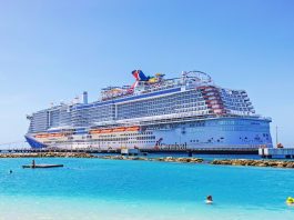 Carnival Celebration cruise ship in Curacao