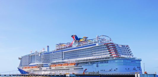 Carnival Celebration cruise ship in Curacao