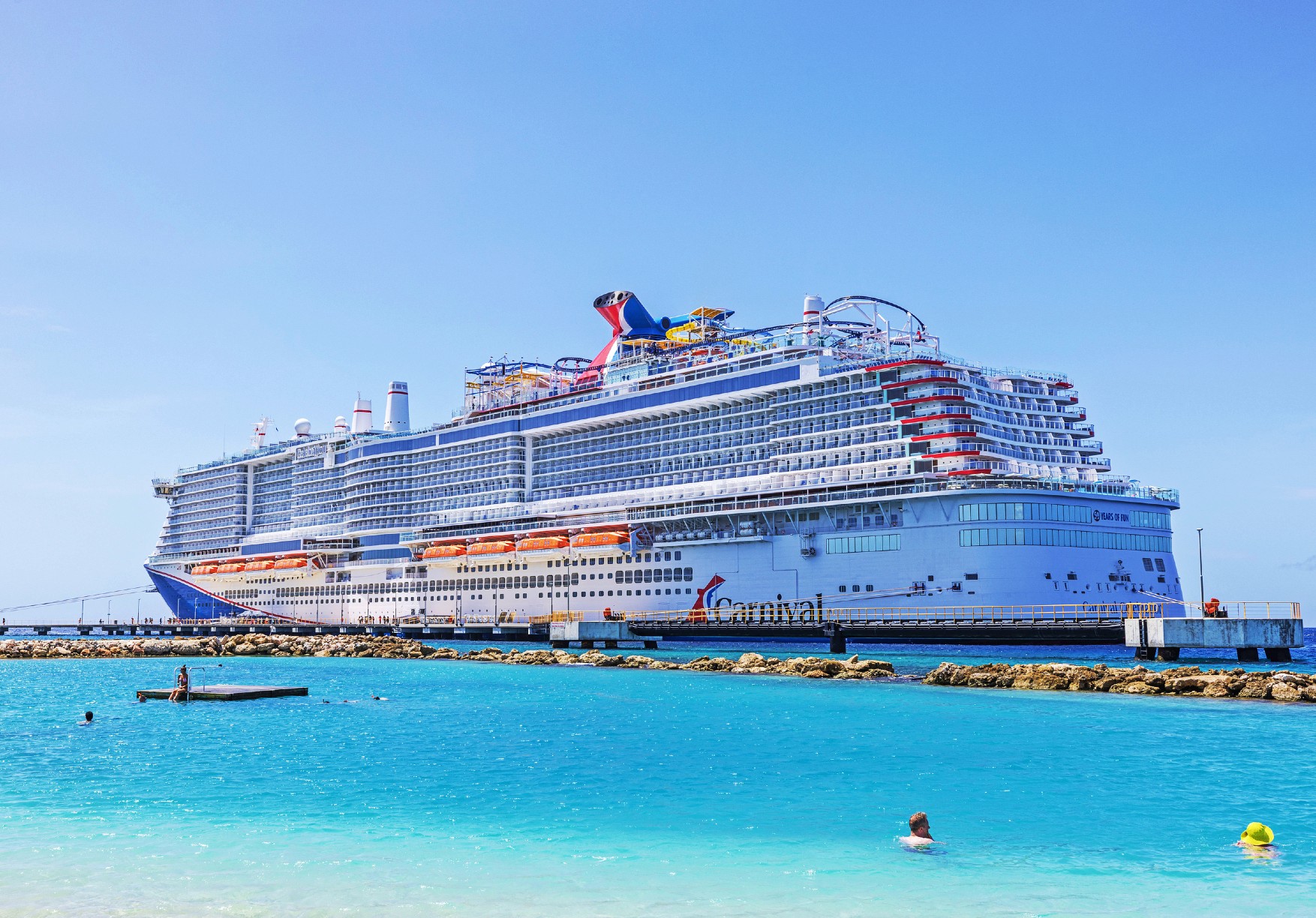 Carnival Celebration cruise ship in Curacao