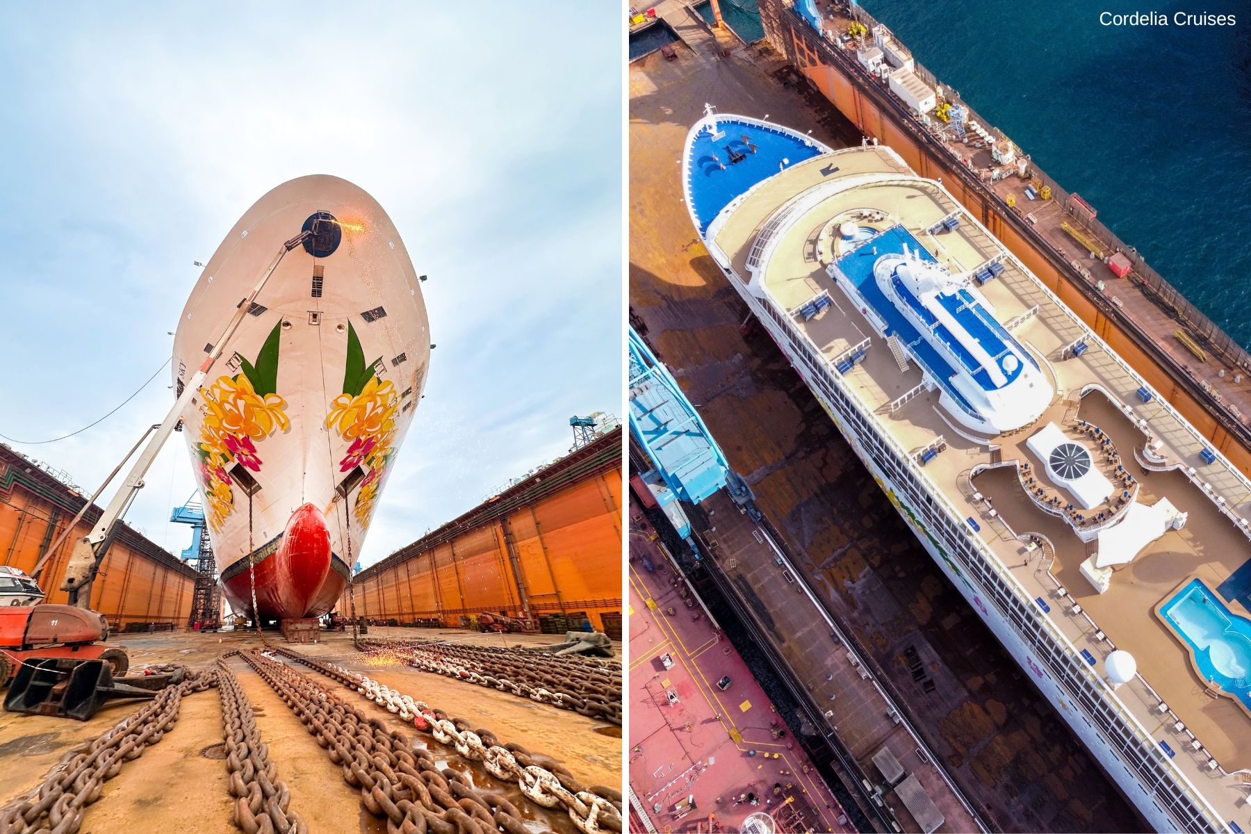 Cordelia Cruises shows Cordelia Sun in Dry Dock