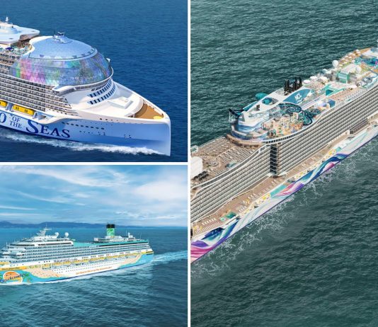 Hero of the Seas, Norwegian Aura and Beachcomber cruise ships