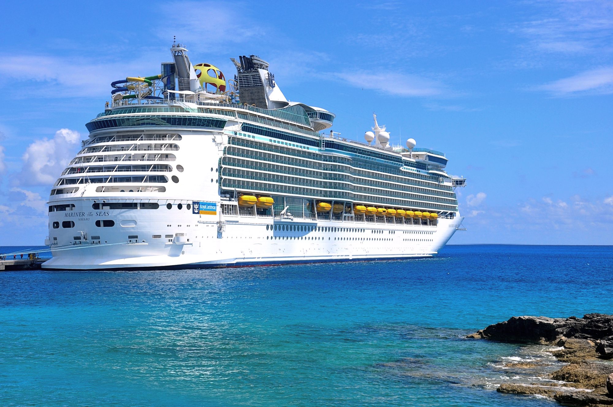 Royal Caribbean's Mariner of the Seas in port at CocoCay