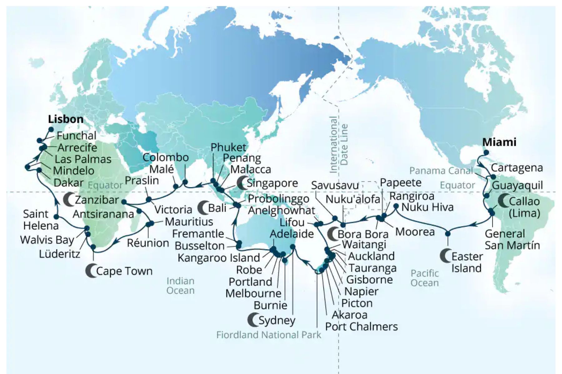 138-Day World Cruise: Iconic Islands & Remote Horizons
