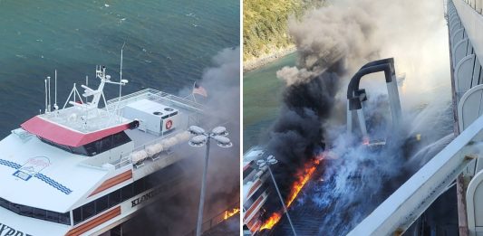 Norwegian Jade crew fight fire on Whittier dock