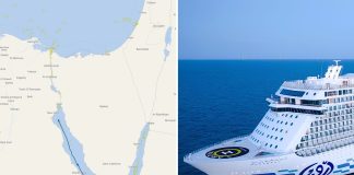 Aroya Cruises ship in Red Sea