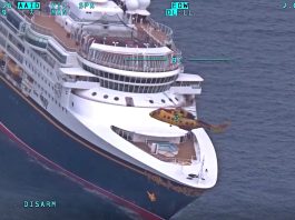 Video image of dramatic rescue on Disney Wonder