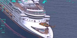 Video image of dramatic rescue on Disney Wonder