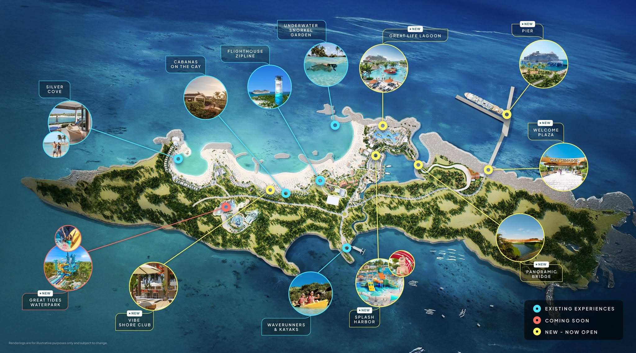 Great Stirrup Cay map of island