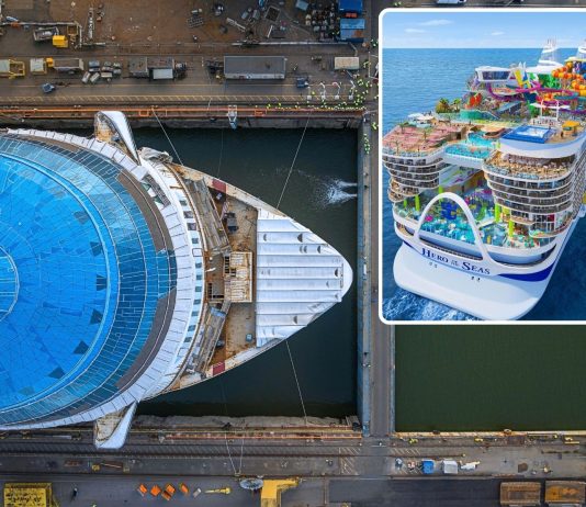 Royal Caribbean Just Added Two Brand-New Sailings to Hero of the Seas (Sooner Than Expected) Hero of the Seas in shipyard and rendering